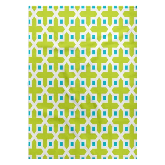 3dRose, Cross Pattern Lime Green and Turquoise, 22x30 Bath Hand Pool Towel