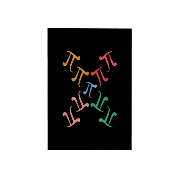 3dRose, Crossed colorful letters Pi on black. Pi Day March 14 design, 15x22 Hand Towel
