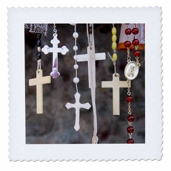 3dRose, Crosses, rosaries, Christianity, New Mexico - US32 JMR0200 - Julien McRoberts, 8x8 inch quilt square