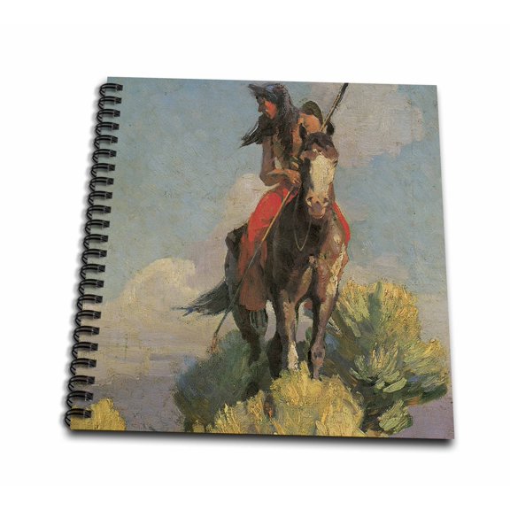 3dRose, Crow Outlier by William Herbert Dunton American West , Memory Book 12 x 12 inch