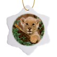 thumbnail image 1 of 3drose, Cub Lion, 3 inch Snowflake Porcelain Ornament, 1 of 7