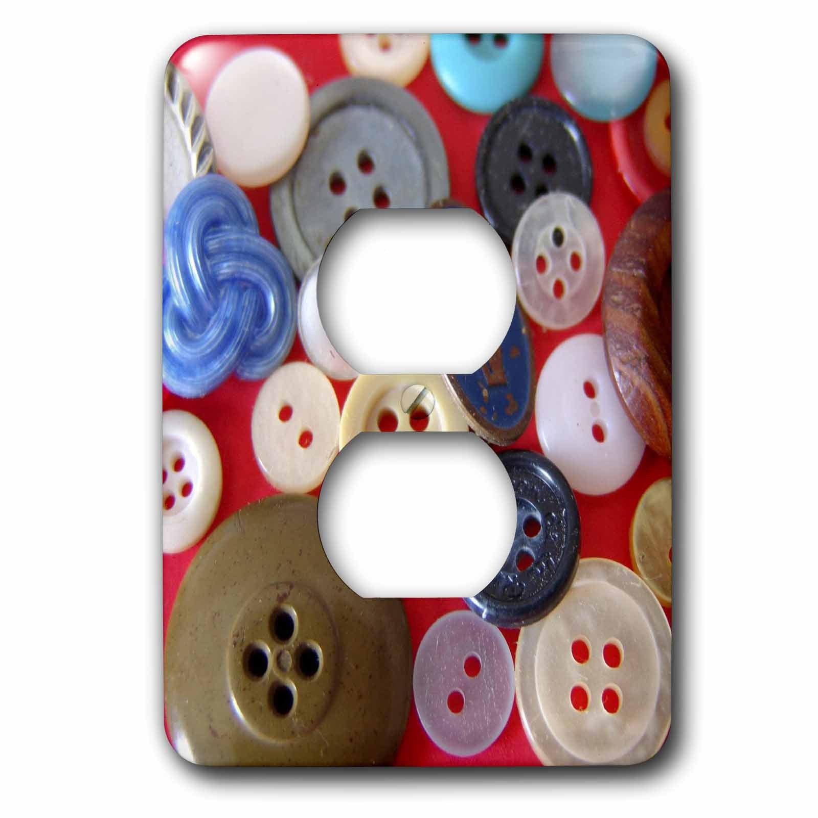 3dRose, Cute As a Button, 2 plug outlet cover