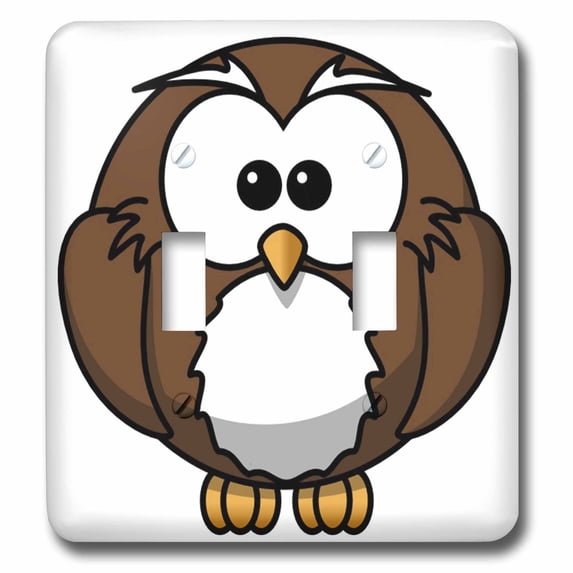 3dRose, Cute Baby Cartoon Owl, double toggle switch
