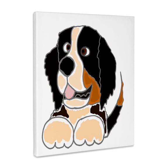 3dRose, Cute Bernese Mountain Dog Art, Museum Grade Canvas Wrap 11x14