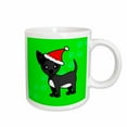 thumbnail image 1 of 3drose, Cute Black Chihuahua Green with Santa Hat, 15oz Mug, 1 of 6