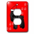 thumbnail image 1 of 3dRose, Cute Black Cocker Spaniel Red Paw Background with Santa Hat, 2 plug outlet cover, 1 of 1