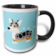 thumbnail image 1 of 3drose, Cute Cartoon Corgi Art Merle, 11oz Two-tone Black Mug, 1 of 6