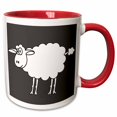 thumbnail image 1 of 3drose, Cute Cartoon Sheep, 15oz Two-tone Red Mug, 1 of 6