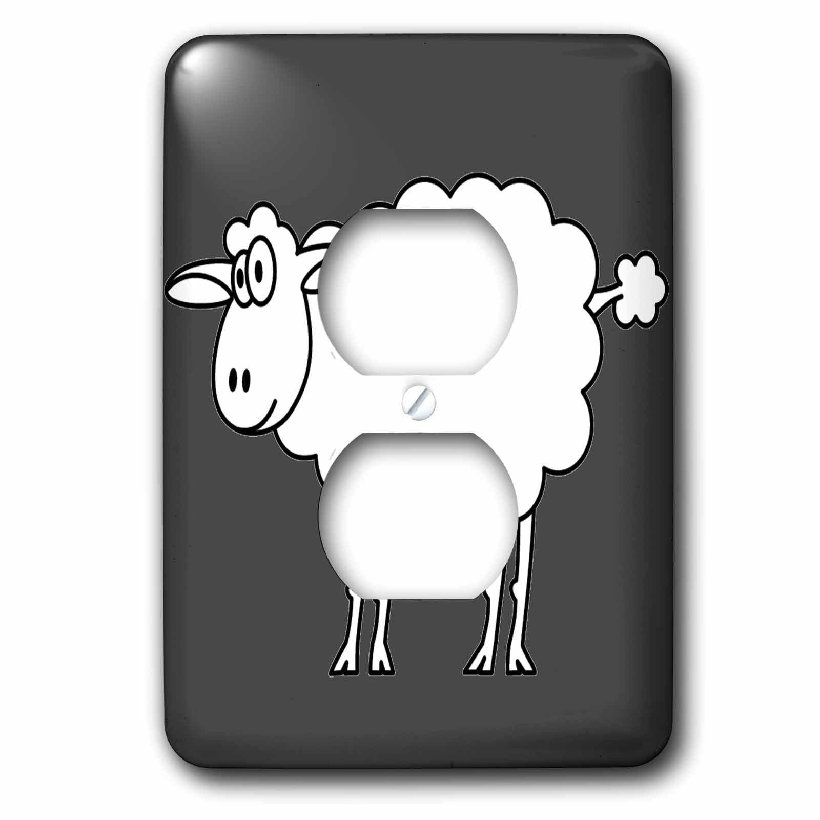 3dRose, Cute Cartoon Sheep, 2 plug outlet cover