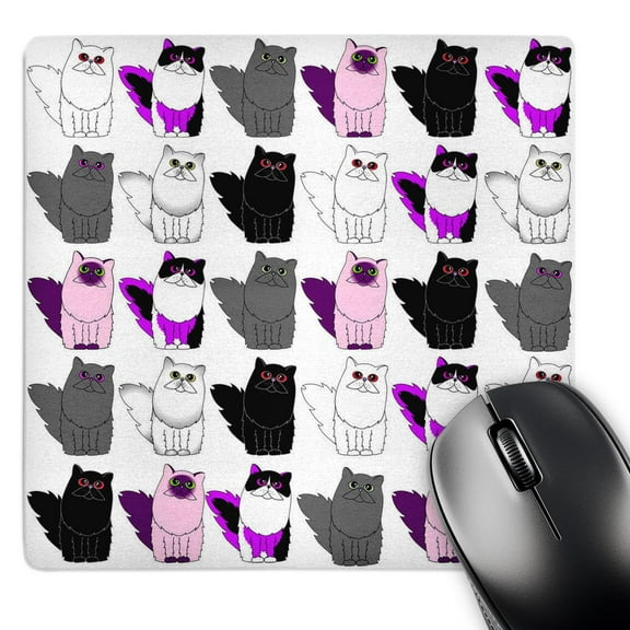 3dRose, Cute Cats Print Purple, MousePad