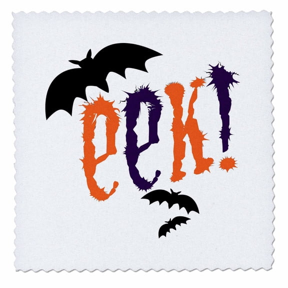 3dRose, Cute Eek Word With Bats, 10x10 inch quilt square