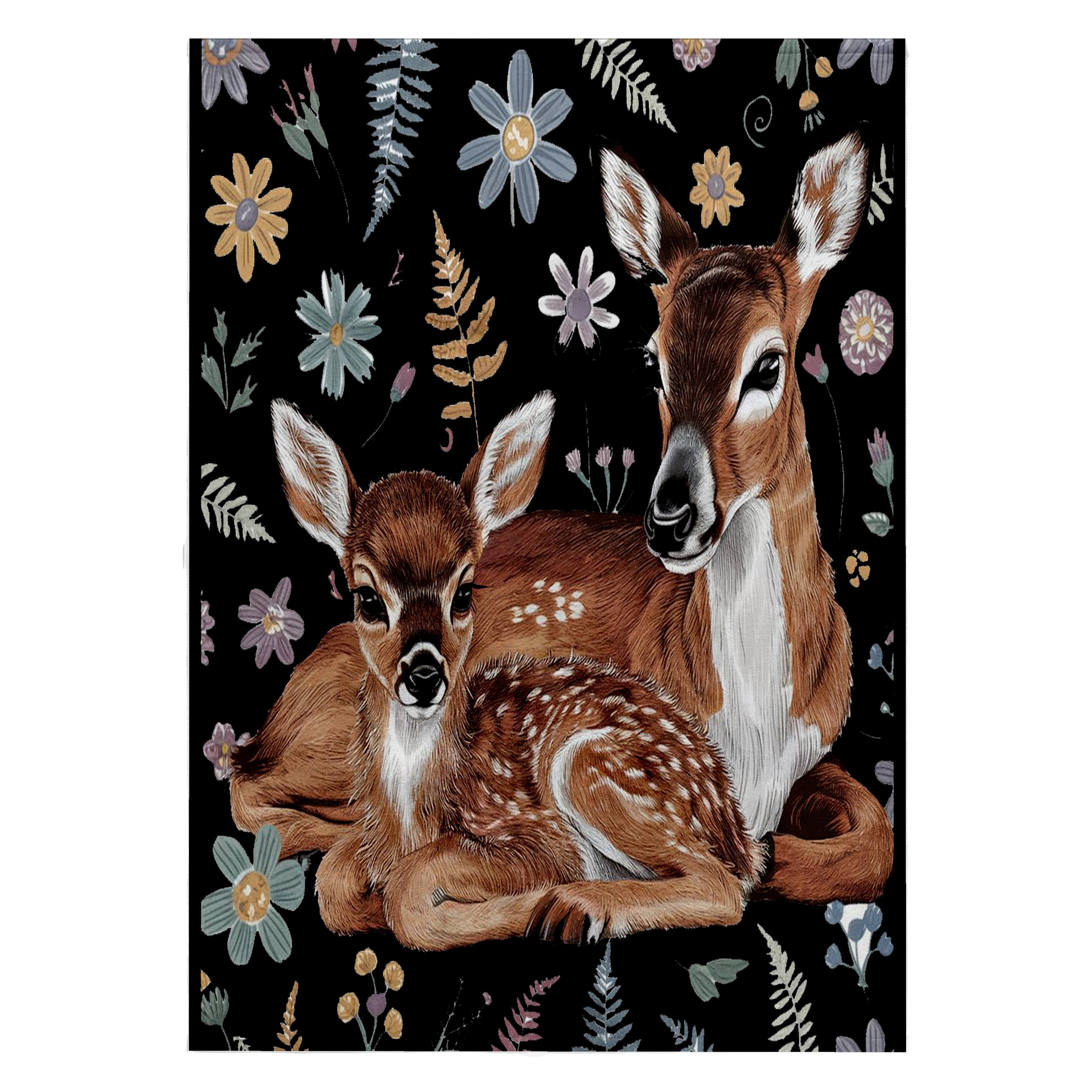 3dRose, Cute Fun Mother Doe and Baby Fawn Deer Nature Abstract, 22x30 Bath Hand Pool Towel