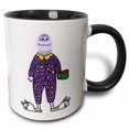 thumbnail image 1 of 3drose, Cute Funny Abominable Snowman in Polka Dot Pajamas, 15oz Two-tone Black Mug, 1 of 6