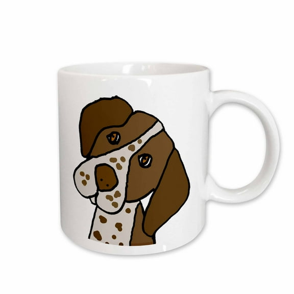 3drose, Cute Funny German Shorthaired Pointer Puppy Dog Face Cartoon, 11oz Mug