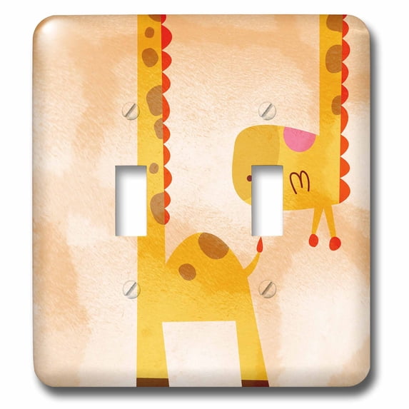 3dRose, Cute Giraffe with upside down head, double toggle switch