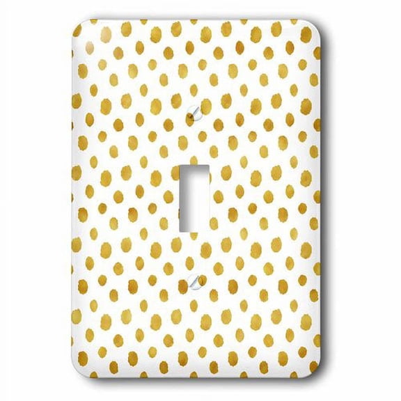 3dRose, Cute Girly Trendy Polka Dot Pattern on White-Gold Dots , single toggle switch
