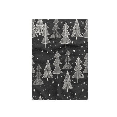 3dRose, Cute Gray and White Christmas Trees and Stars Pattern, 15x22 Hand Towel