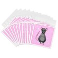 thumbnail image 1 of 3drose, Cute Grey Rat Pink Star Background, 12 Greeting Cards with Envelopes, 1 of 7