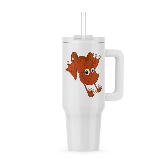 Cute Happy Hopping Orange Frog, 40oz Tumbler