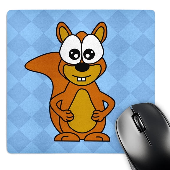 3dRose, Cute Happy Mr. Squirrel Blue, MousePad