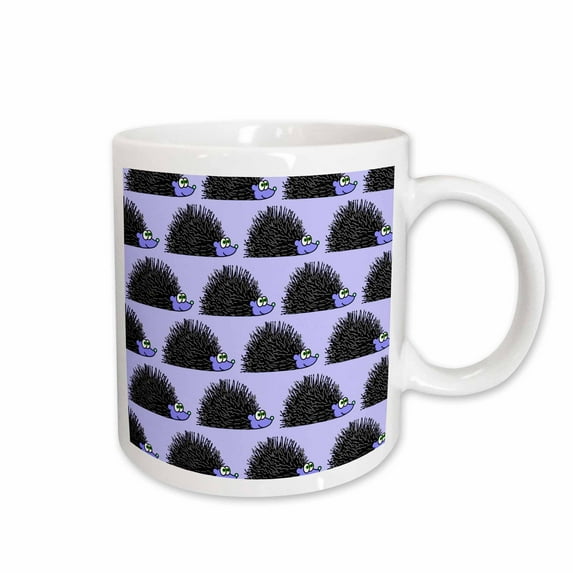 3drose, Cute Hedgehog Print Blue, 11oz Mug