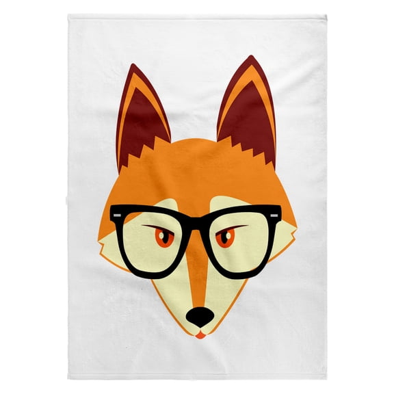 3dRose, Cute Hipster Red Fox with Glasses, 22x30 Bath Hand Pool Towel