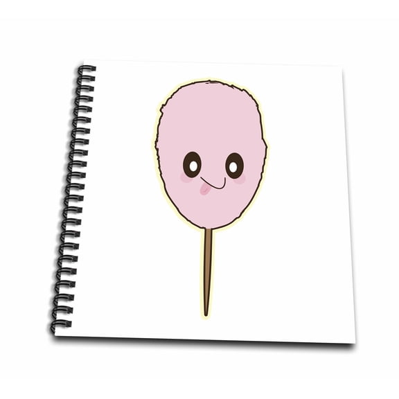 3dRose, Cute Kawaii Cotton Candy, Mini Notepad 4 x 4 inch