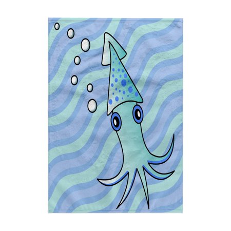 3dRose, Cute Light Blue Squid, 15x22 Hand Towel