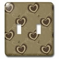 thumbnail image 1 of 3dRose, Cute Light Brown Decorative Hearts and Ribbons Pattern, double toggle switch, 1 of 1