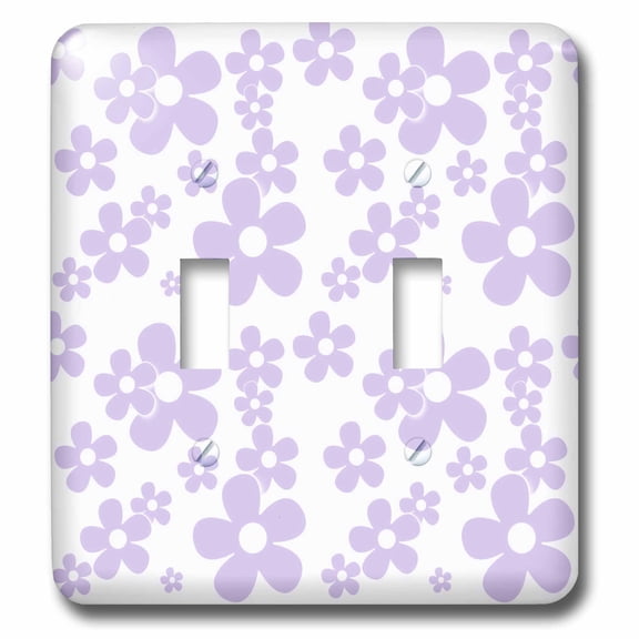 3dRose, Cute Light Purple Contemporary Flowers Pattern, double toggle switch