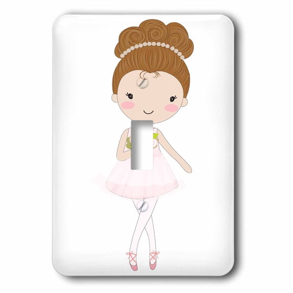 3dRose, Cute Little Red Headed Little Ballerina Girl Illustration, single toggle switch
