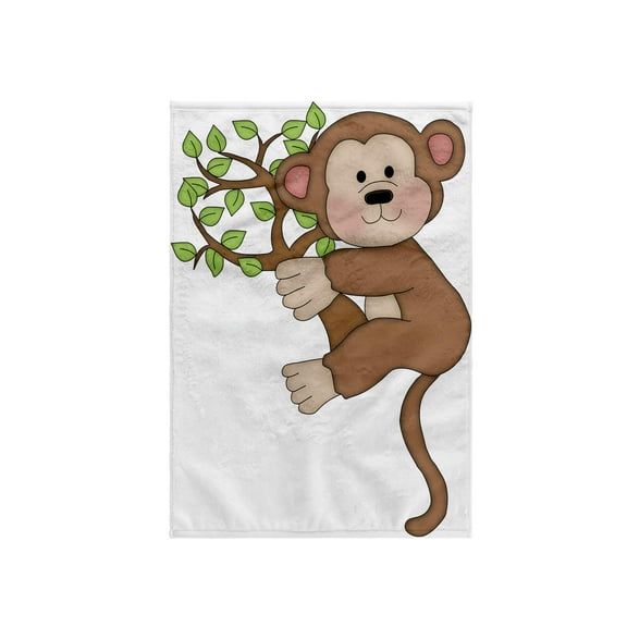 3dRose, Cute Monkey Climbing A Tree Illustration, 15x22 Hand Towel