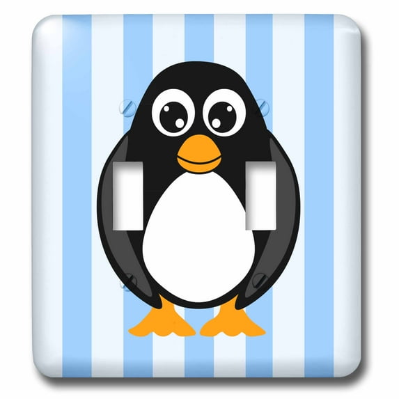 3dRose, Cute Penguin with Blue Stripes, double toggle switch