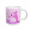 thumbnail image 1 of 3drose, Cute Pink Dolphin Pink Ocean, 11oz Mug, 1 of 6