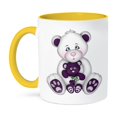 thumbnail image 1 of Cute Purple And White Mommy Bear And Baby Bear Illustration, 15oz Two-Tone Yellow Mug, 1 of 7