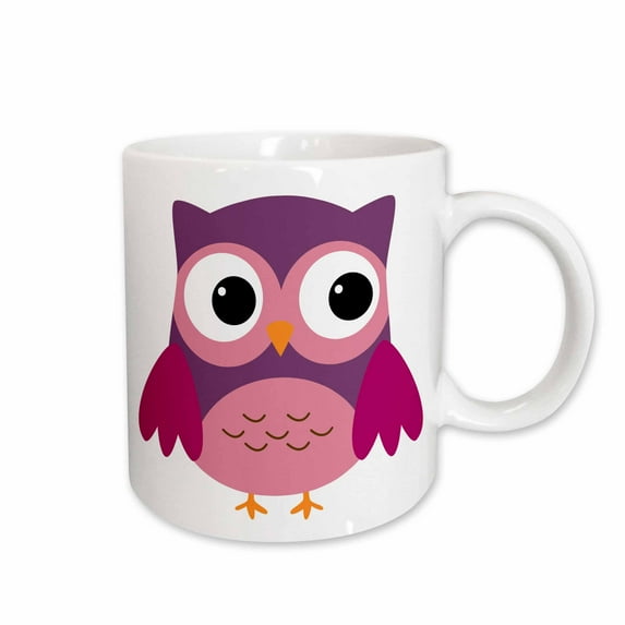 3drose, Cute Purple Owl, 15oz Mug