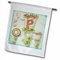 thumbnail image 1 of 3dRose, Cute Quirky Flowers Monogram Letter P, 12 x 18 inch Garden Flag, 1 of 1