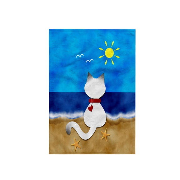 3dRose, Cute Siamese Kitty Cat Summer Beach Time Fun, 15x22 Hand Towel