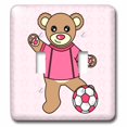 thumbnail image 1 of 3dRose, Cute Soccer Player Teddy Bear Girl, double toggle switch, 1 of 1