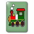 thumbnail image 1 of 3dRose, Cute Train Red Green Yellow Green Stripe Background, single toggle switch, 1 of 1