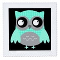 thumbnail image 1 of 3dRose, Cute Turquoise Houndstooth Patterned Owl, 10x10 inch quilt square, 1 of 1