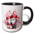 thumbnail image 1 of 3drose, Cute Valentine Gnome Couple Illustration, 11oz Two-tone Black Mug, 1 of 6