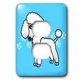 thumbnail image 1 of 3dRose, Cute White Poodle Blue Paw Print Background, 2 plug outlet cover, 1 of 1