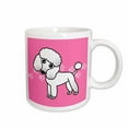 thumbnail image 1 of 3drose, Cute White Poodle Pink Paw Print Background, 11oz Mug, 1 of 6