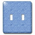 thumbnail image 1 of 3dRose, Cute White and Soft Blue Overlapping Hearts Pattern, double toggle switch, 1 of 1