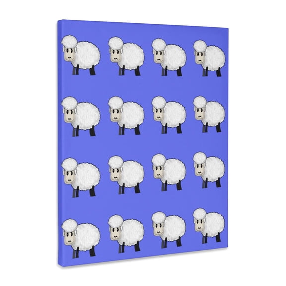 3dRose, Cute cartoon sheep or lambs on a blue background. Go ahead count them., Museum Grade Canvas Wrap 8x10