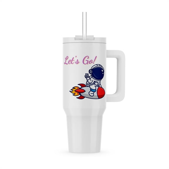 Cute Image Of A Rocket With Astronaut, 40oz Tumbler