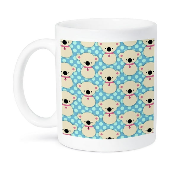 3dRose, Cute koala bear with blue polka dots, 11oz Mug