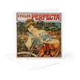 thumbnail image 1 of 3dRose, Cycles Perfecta Art Nouveau Vintage Bicycles Advertising Poster, 1 Greeting Card with envelope, 1 of 6