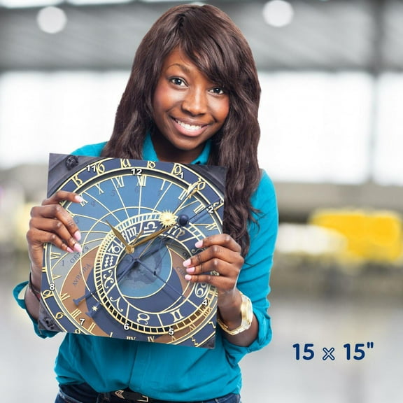 3dRose, Czech Republic, Prague. Astronomical clock - EU06 BJA0020 - Jaynes Gallery, 15x15 Wall Clock